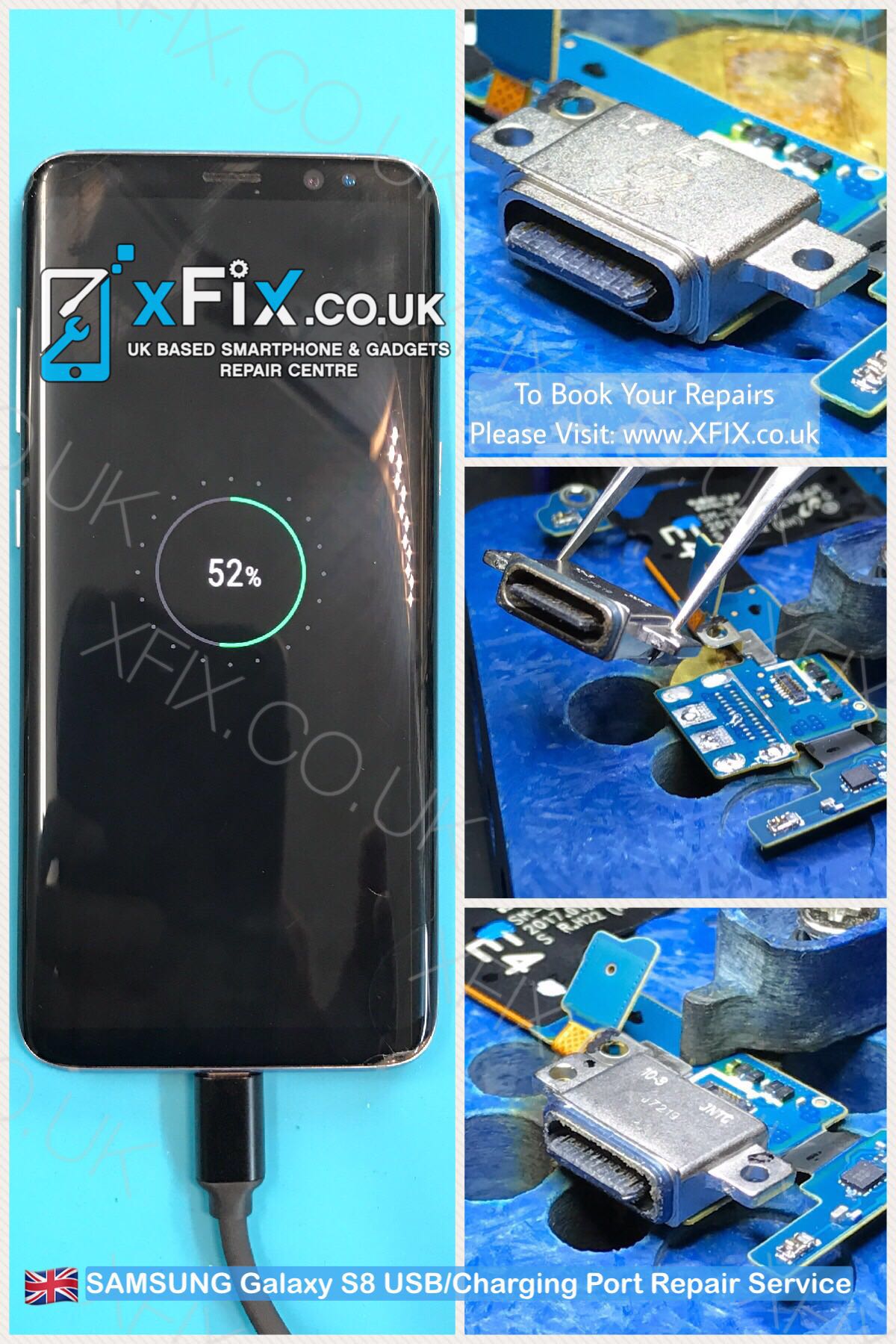 Skygge patois Et kors Fix Galaxy S8 Not Charging / S8 Charging Port Replacement - xFix